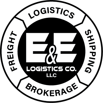 Logo for E&E Logistics Co. LLC in Fresno, CA, a brokerage firm that brokers between carriers and shippers for freight shipping.